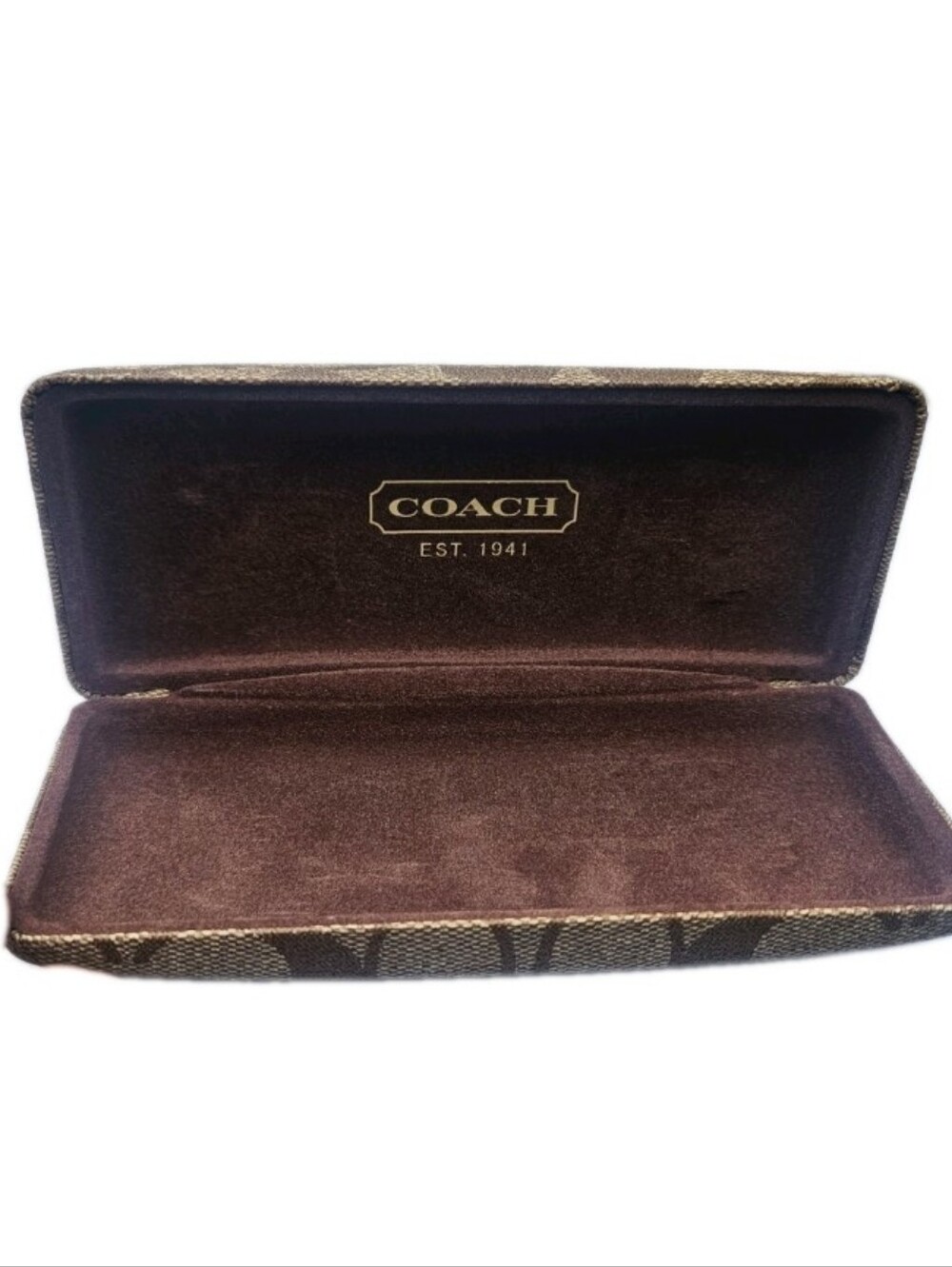 Coach Original Sunglasses Eyewear Hardshell Case Brown Monogram Logo UNISEX